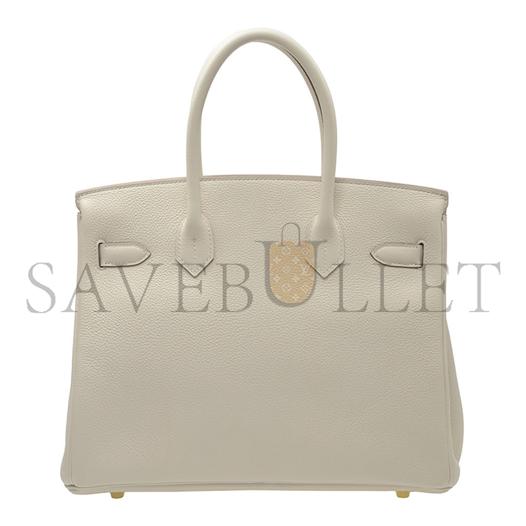 HERMÈS MASTER BIRKIN 40 TOGO LEATHER MILKSHAKE WHITE GOLD BUCKLE H028352CK7V (40*30*21cm)